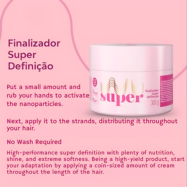 Super Cacheada Finalizador Super Definição Leave-In Curl Cream with Thermo-Protection (Choose Size) – Buy now at MKPBR.COM – Worldwide Shipping