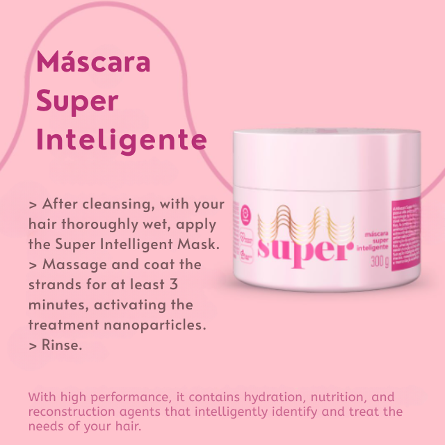 Super Cacheada Máscara Super Inteligente Brazilian Curly Hair Care Treatment Mask 10.58 oz (300 g) – Buy now at MKPBR.COM – Worldwide Shipping