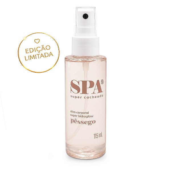 Super Cacheada Óleo Corporal Super HidraGlow Peach SPA lightweight body oil with vitamin E – Buy now at MKPBR.COM – Worldwide Shipping