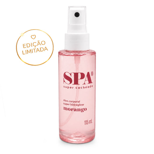 Super Cacheada Óleo Corporal Super HidraGlow Strawberry SPA lightweight body oil with vitamin E – Buy now at MKPBR.COM – Worldwide Shipping