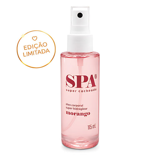 Super Cacheada Óleo Corporal Super HidraGlow Strawberry SPA lightweight body oil with vitamin E – Buy now at MKPBR.COM – Worldwide Shipping