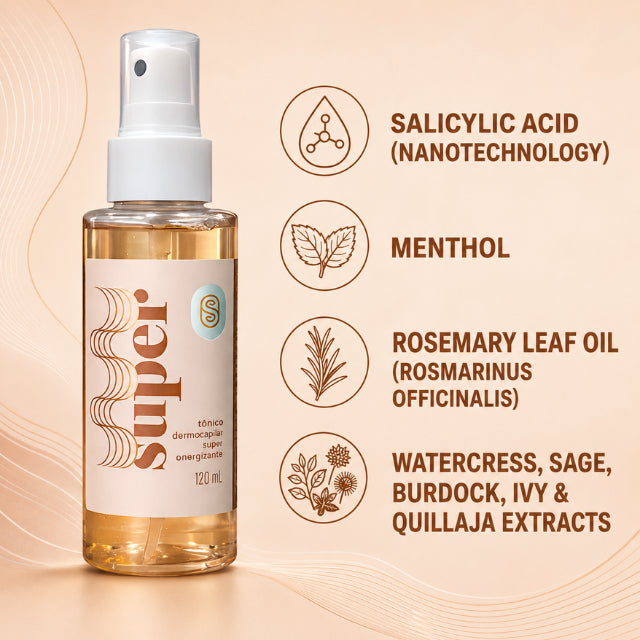 Super Cacheada Tônico Dermocapilar Super Energizante Dermo-Capillary Scalp Tonic – Buy now at MKPBR.COM – Worldwide Shipping
