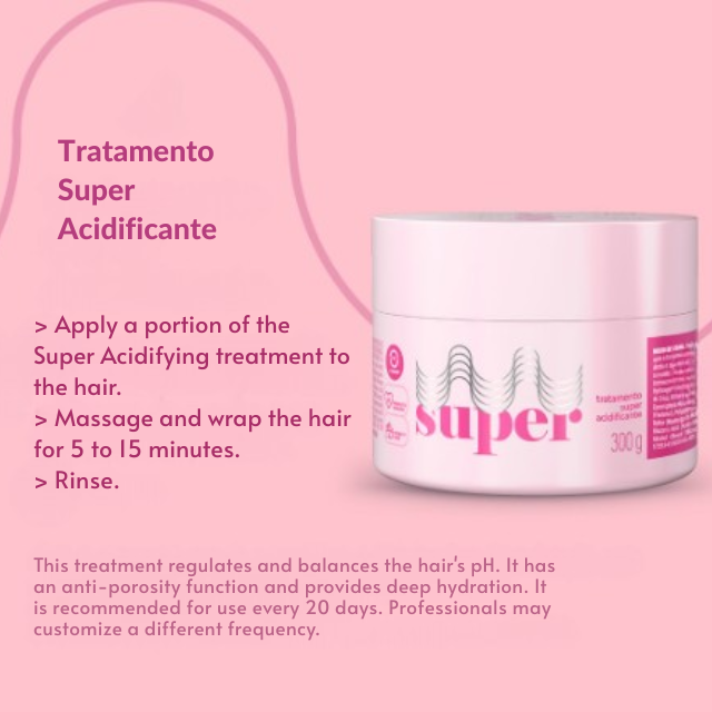 Super Cacheada Tratamento Super Acidificante Brazilian Acidifying Mask for Porosity Support 10.58 oz (300 g) – Buy now at MKPBR.COM – Worldwide Shipping