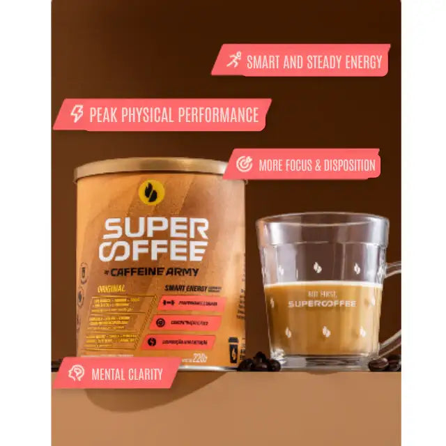 SuperCoffee Functional Blend, Energy & Focus - Economic Size 13.40 oz (380g) All Flavours - Enhance cognitive performance with diverse flavors – Buy now at MKPBR.COM – Worldwide Shipping
