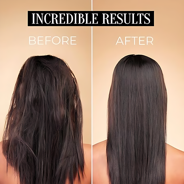 Tyrrel Healing Lipoprotein Fluid demonstrating anti-frizz and high-shine results on hair – Buy now at MKPBR.COM – Worldwide Shipping
