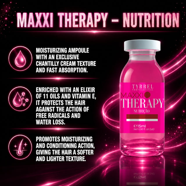 Tyrrel Professional Maxxi Therapy Hyper-Nutrition Ampoule 15 ml with linseed oil for color protection – Buy now at MKPBR.COM – Worldwide Shipping