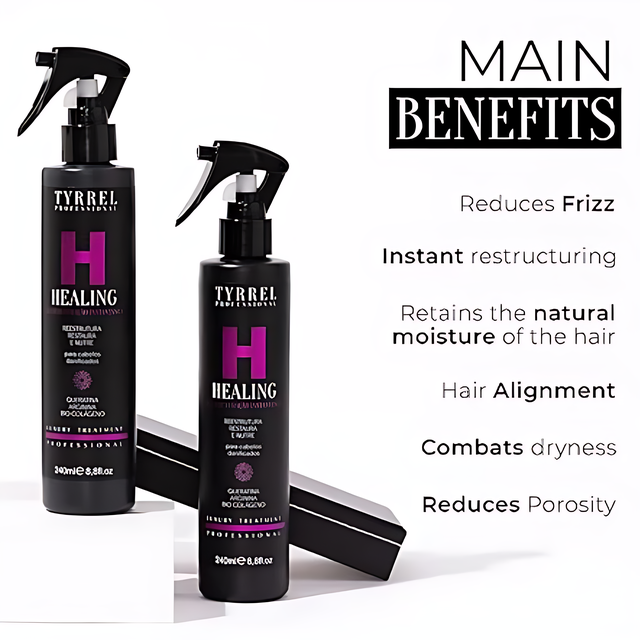 Tyrrel Professional Healing Fluid featuring advanced nanoparticle technology for hair reconstruction – Buy now at MKPBR.COM – Worldwide Shipping