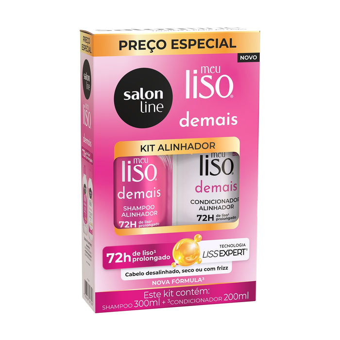 Salon Line Meu Liso Demais Shampoo & Conditioner Kit – front view – Buy now at MKPBR.COM – Worldwide Shipping