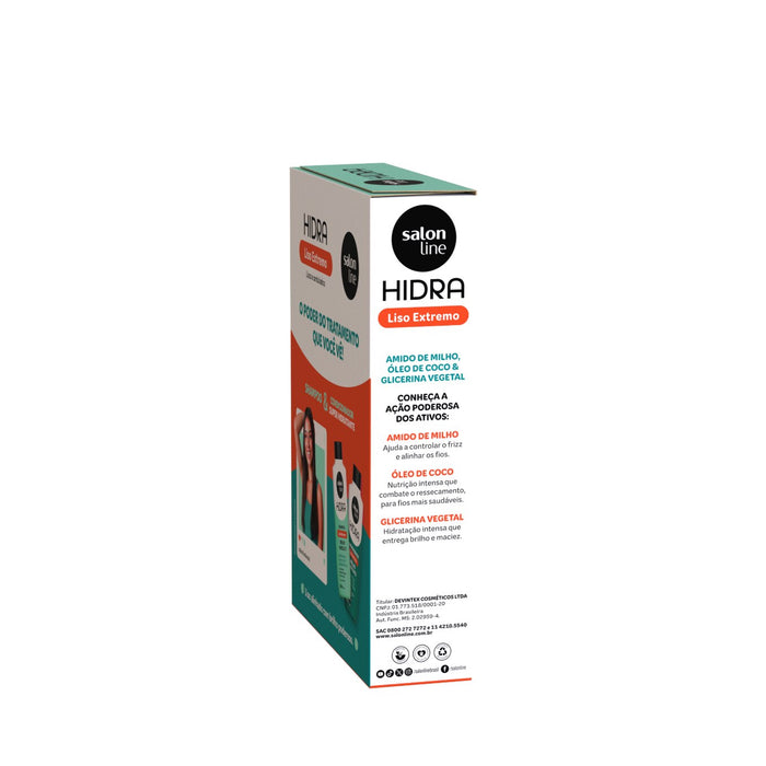 Salon Line Hidra Corn Starch Liso Extremo Shampoo & Conditioner Kit – detail – Buy now at MKPBR.COM – Worldwide Shipping