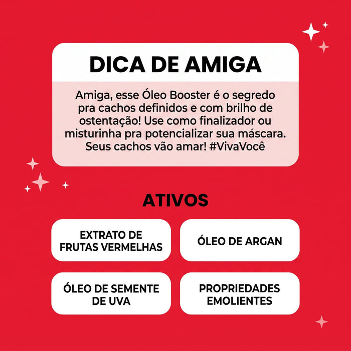 Salon Line Cachos Ostentação Booster Hair Oil – back label – Buy now at MKPBR.COM – Worldwide Shipping