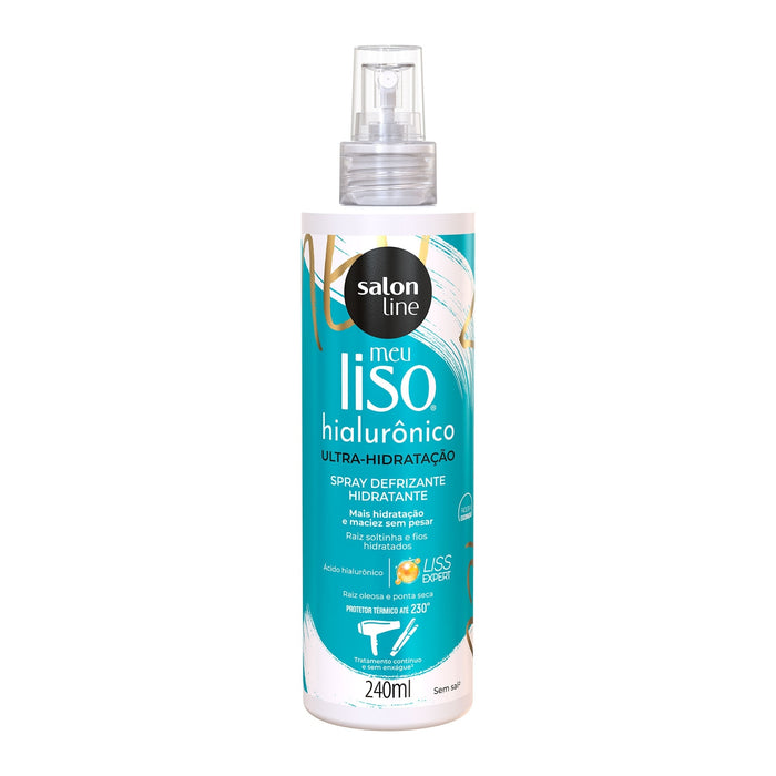Salon Line Meu Liso Hyaluronic Defrizzing Heat Protectant Spray – front view – Buy now at MKPBR.COM – Worldwide Shipping