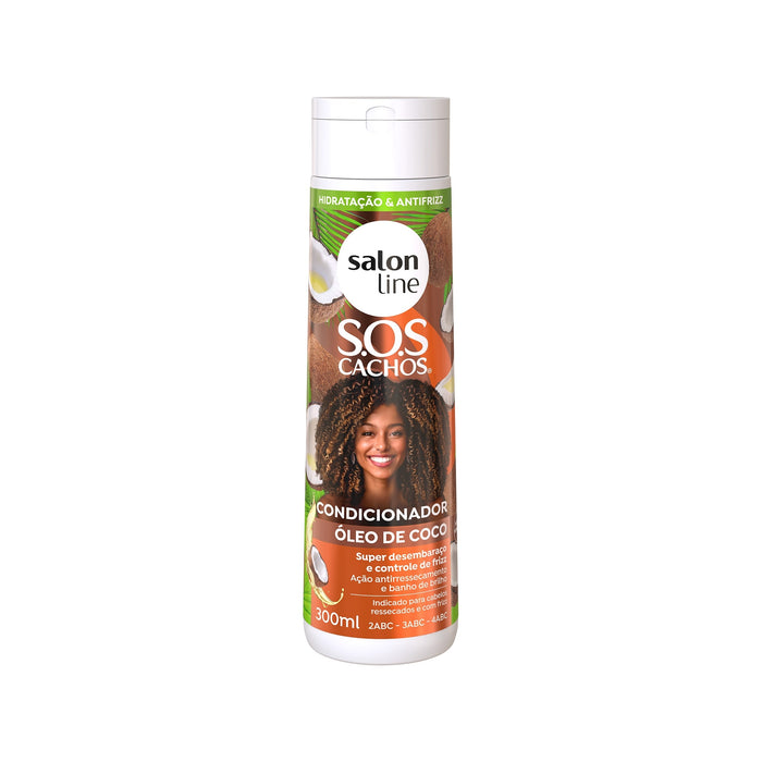 Salon Line S.O.S Cachos Coconut Conditioner – front view – Buy now at MKPBR.COM – Worldwide Shipping