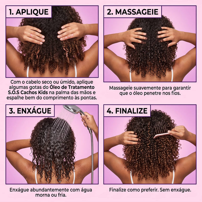 Salon Line S.O.S Cachos Kids Hydration Hair Treatment Oil – detail – Buy now at MKPBR.COM – Worldwide Shipping