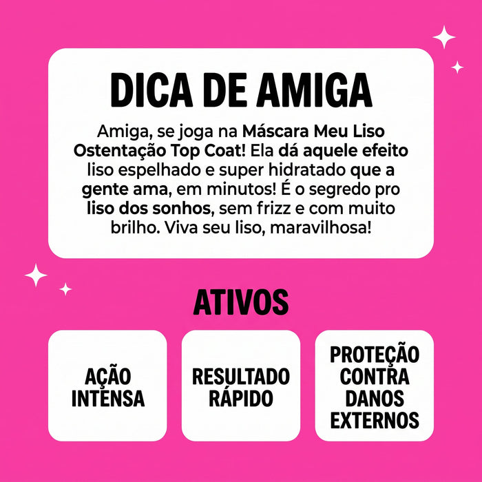 Salon Line Meu Liso Ostentação Top Coat Hair Mask – back label – Buy now at MKPBR.COM – Worldwide Shipping