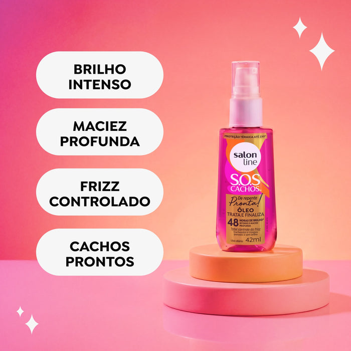 Salon Line S.O.S Cachos De Repente Pronta Treat & Finish Hair Oil – detail – Buy now at MKPBR.COM – Worldwide Shipping