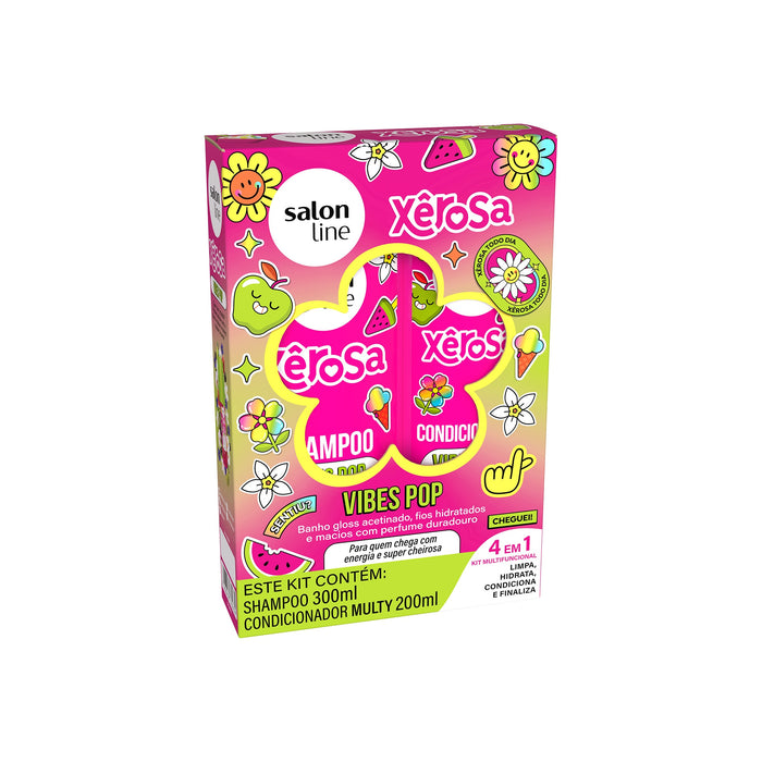 Salon Line Xêrosa Vibes Pop Shampoo & Conditioner Kit – front view – Buy now at MKPBR.COM – Worldwide Shipping