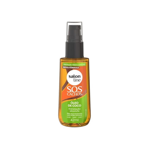 Salon Line S.O.S Cachos Coconut Oil Treatment Oil – front view – Buy now at MKPBR.COM – Worldwide Shipping