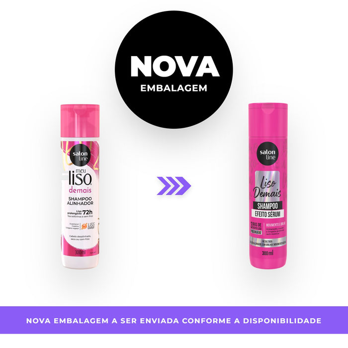 Salon Line Meu Liso Demais Shampoo – back label – Buy now at MKPBR.COM – Worldwide Shipping