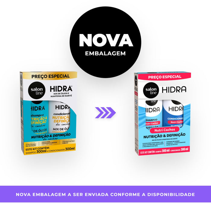 Salon Line Hidra Nutrition & Curl Definition Shampoo & Conditioner Kit – detail – Buy now at MKPBR.COM – Worldwide Shipping