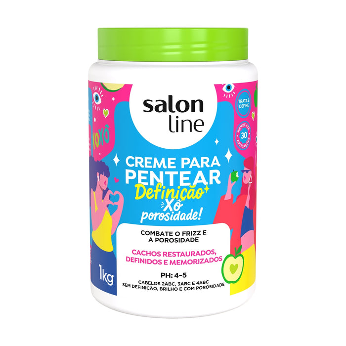 Salon Line Xô Porosidade Definition & Maximum Sealing Leave-In Styling Cream – front view – Buy now at MKPBR.COM – Worldwide Shipping