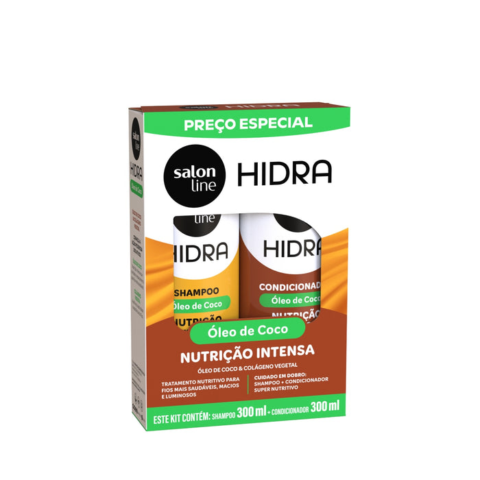 Salon Line Hidra Coconut Oil Shampoo & Conditioner Kit – front view – Buy now at MKPBR.COM – Worldwide Shipping