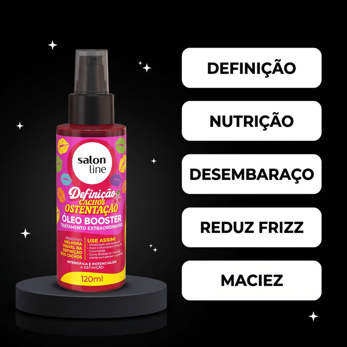 Salon Line Cachos Ostentação Booster Hair Oil – detail – Buy now at MKPBR.COM – Worldwide Shipping