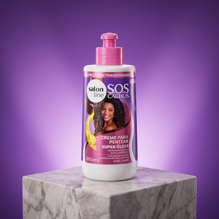 Salon Line S.O.S Cachos Super Oleos Leave-In Styling Cream – detail – Buy now at MKPBR.COM – Worldwide Shipping