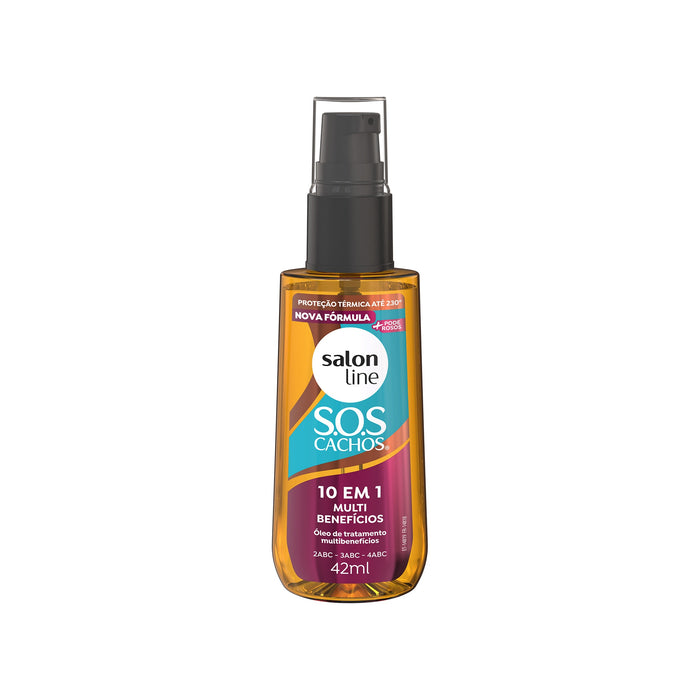 Salon Line S.O.S Cachos 10-in-1 Multibenefit Treatment Oil – front view – Buy now at MKPBR.COM – Worldwide Shipping