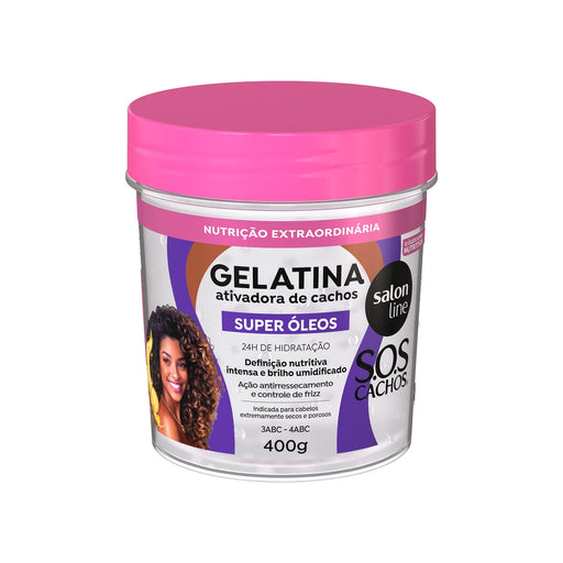 Salon Line S.O.S Cachos Super Óleos Curl Activator Gel – front view – Buy now at MKPBR.COM – Worldwide Shipping