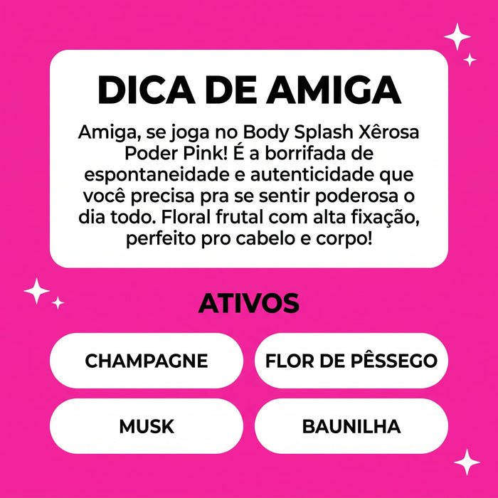 Salon Line Xêrosa Poder Pink Body Splash – back label – Buy now at MKPBR.COM – Worldwide Shipping