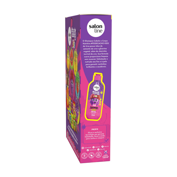 Salon Line #todecacho Kids Grape Shampoo & Conditioner Kit – back label – Buy now at MKPBR.COM – Worldwide Shipping