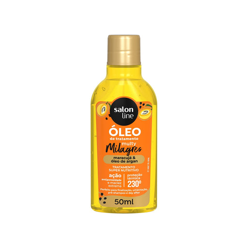 Salon Line Cachos dos Sonhos Multy Milagres Passion Fruit & Argan Treatment Oil – front view – Buy now at MKPBR.COM – Worldwide Shipping