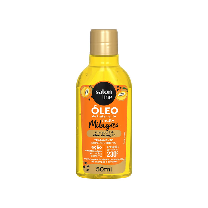 Salon Line Cachos dos Sonhos Multy Milagres Passion Fruit & Argan Treatment Oil – front view – Buy now at MKPBR.COM – Worldwide Shipping