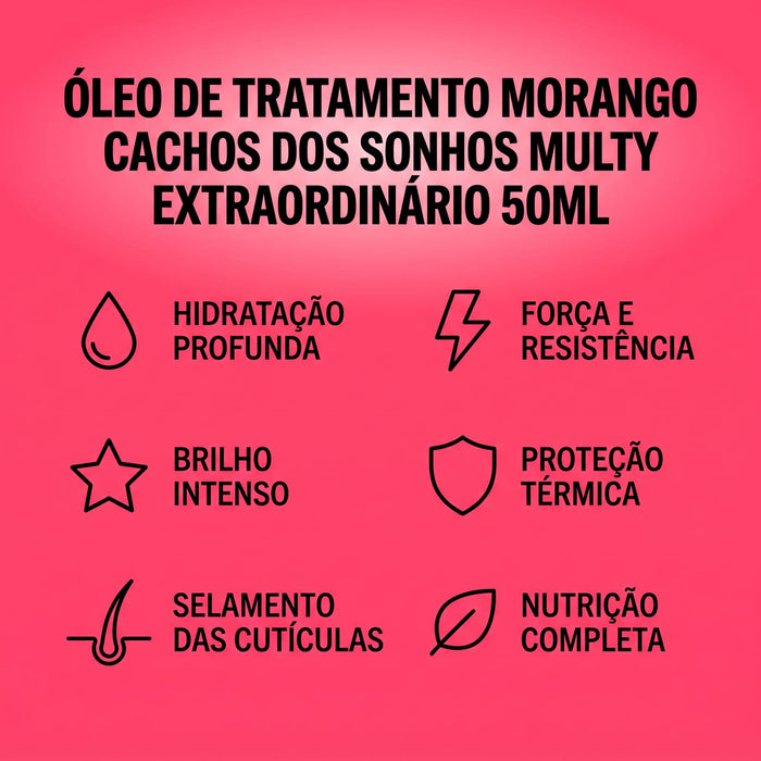 Salon Line Cachos dos Sonhos Multy Extraordinário Strawberry & Macadamia Treatment Oil – detail – Buy now at MKPBR.COM – Worldwide Shipping
