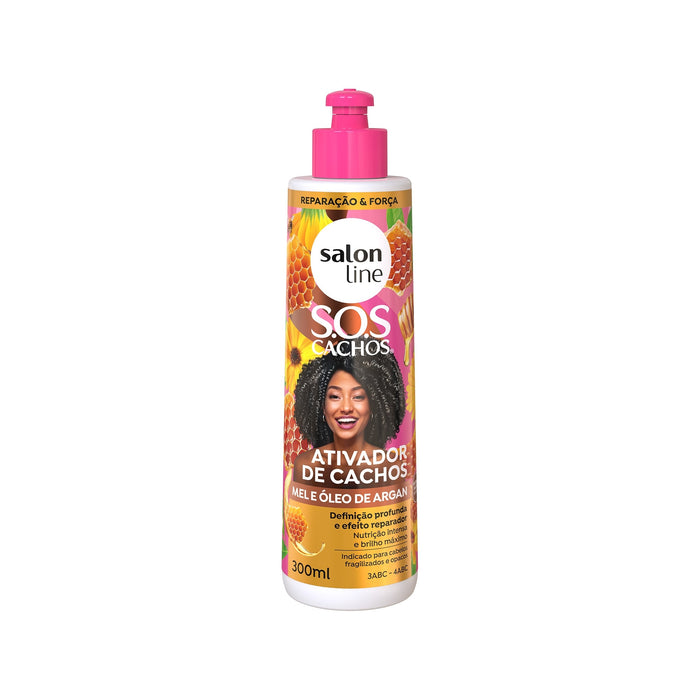 Salon Line S.O.S Cachos Honey & Argan Oil Curl Activator – front view – Buy now at MKPBR.COM – Worldwide Shipping