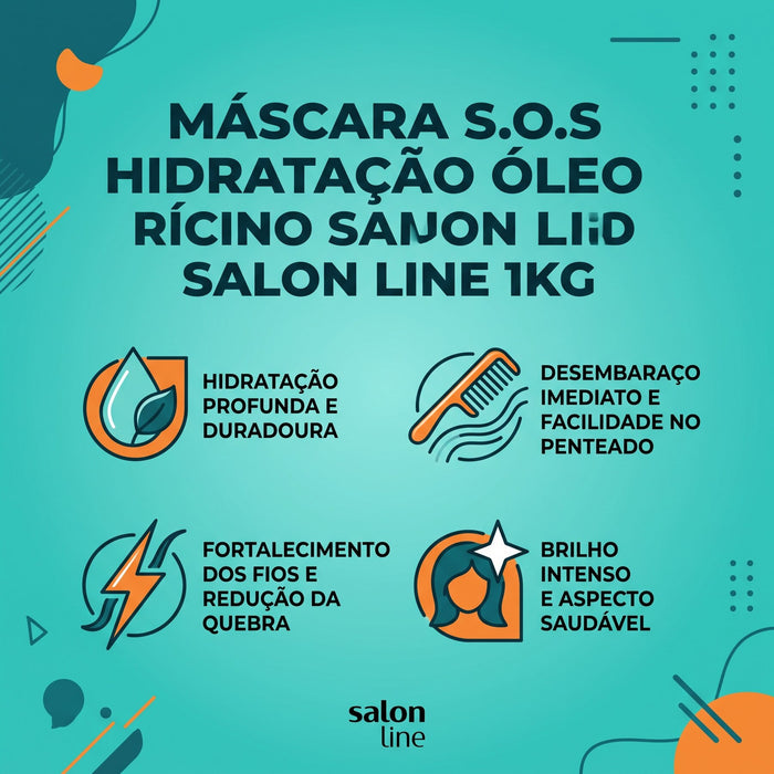 Salon Line S.O.S Hidratação Castor Oil Hair Mask – detail – Buy now at MKPBR.COM – Worldwide Shipping
