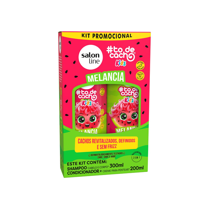 Salon Line #todecacho Kids Watermelon Shampoo & Conditioner Kit – front view – Buy now at MKPBR.COM – Worldwide Shipping