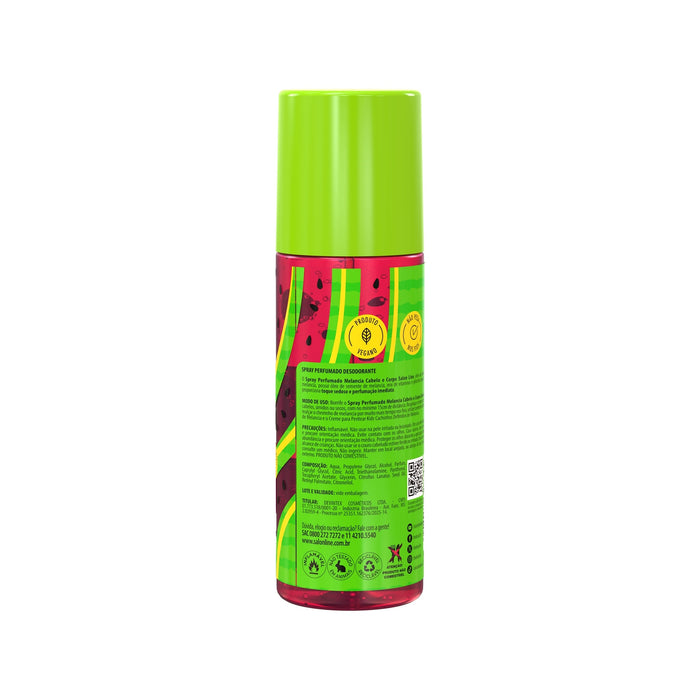 Salon Line Kids Watermelon Perfumed Hair & Body Mist – back label – Buy now at MKPBR.COM – Worldwide Shipping
