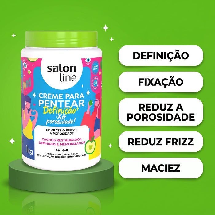 Salon Line Xô Porosidade Definition & Maximum Sealing Leave-In Styling Cream – detail – Buy now at MKPBR.COM – Worldwide Shipping