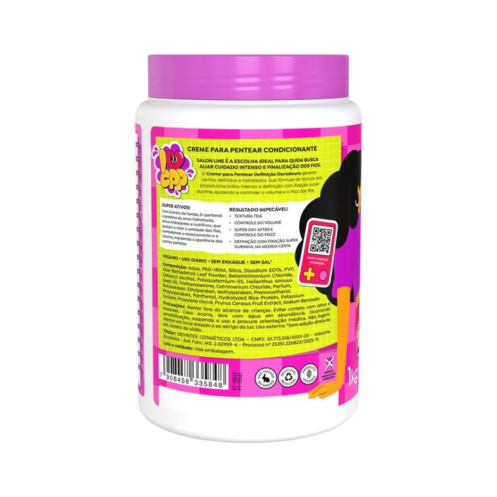 Salon Line Cachos à Prova Definição Duradoura Combing Cream 1 kg back label – Buy now at MKPBR.COM – Worldwide Shipping