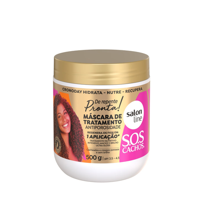 Salon Line S.O.S Cachos De Repente Pronta Anti-Porosity Hair Mask – front view – Buy now at MKPBR.COM – Worldwide Shipping