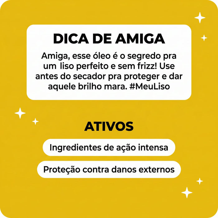Salon Line Meu Liso Muito + Liso Multifunctional Treatment Oil – back label – Buy now at MKPBR.COM – Worldwide Shipping