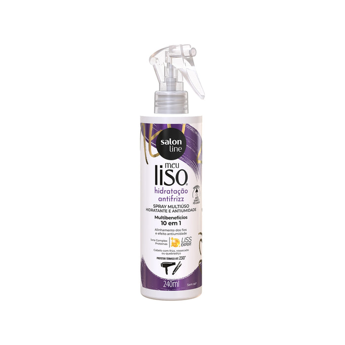 Salon Line Meu Liso 10-in-1 Anti-Frizz Multi-Use Spray – front view – Buy now at MKPBR.COM – Worldwide Shipping