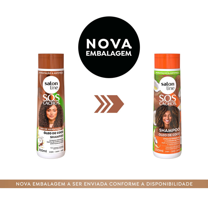 Salon Line S.O.S Cachos Coconut Deep Treatment Shampoo – back label – Buy now at MKPBR.COM – Worldwide Shipping