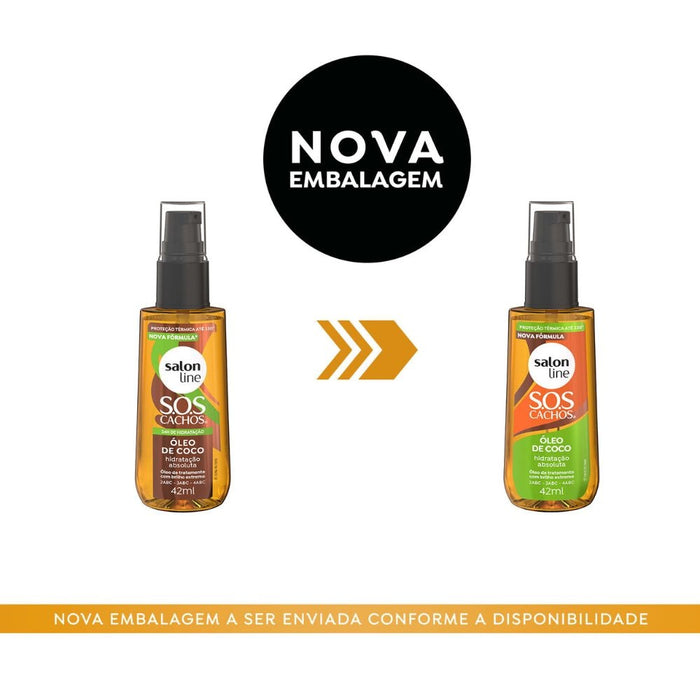 Salon Line S.O.S Cachos Coconut Oil Treatment Oil – detail – Buy now at MKPBR.COM – Worldwide Shipping