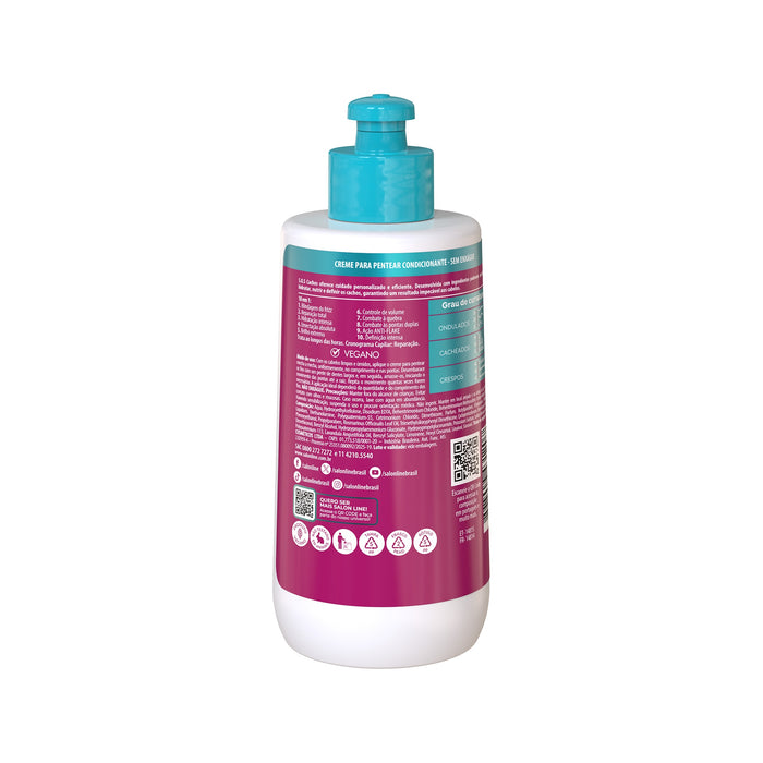 Salon Line S.O.S Cachos 10-in-1 Multibenefit Leave-In Styling Cream – back label – Buy now at MKPBR.COM – Worldwide Shipping