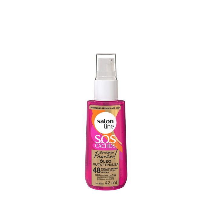 Salon Line S.O.S Cachos De Repente Pronta Treat & Finish Hair Oil – front view – Buy now at MKPBR.COM – Worldwide Shipping