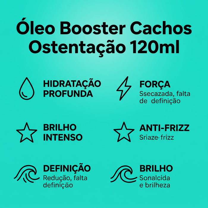 Salon Line Cachos Ostentação Booster Hair Oil – detail – Buy now at MKPBR.COM – Worldwide Shipping