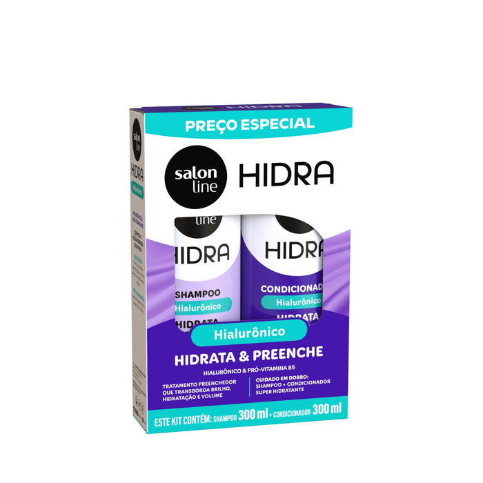 Salon Line Hidra Hyaluronic Acid Shampoo & Conditioner Kit – front view – Buy now at MKPBR.COM – Worldwide Shipping