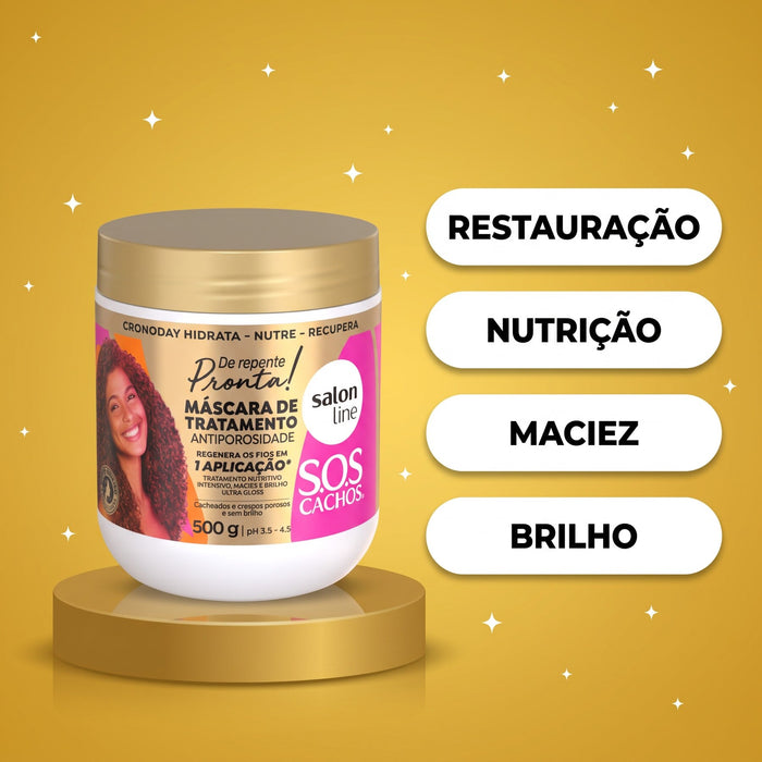 Salon Line S.O.S Cachos De Repente Pronta Anti-Porosity Hair Mask – detail – Buy now at MKPBR.COM – Worldwide Shipping